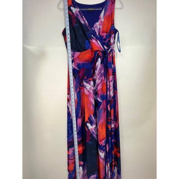 Glamour Multi Color Print Maxi Dress Size 10 Sleeveless - Picture 2 of 8